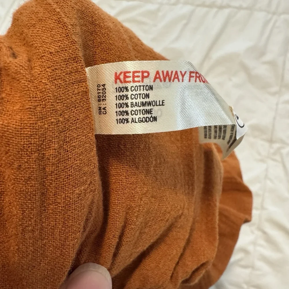 Free People Women's Crop Top Rust Color Size Large-100% Cotton-Beach-Boho-Breezy - Picture 5 of 5